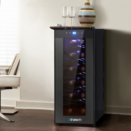 Devanti Wine Cooler 12 Bottle Thermoelectric Fridge Storage Chiller - Image 7