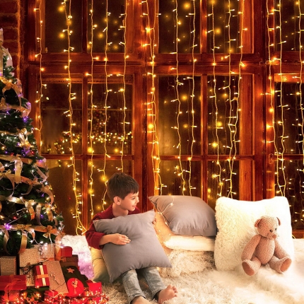Jingle Jollys 6X3M Christmas Curtain Lights 600LED Warm White - Image 7