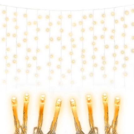 Jingle Jollys 6X3M Christmas Curtain Lights 600LED Warm White - Image 8