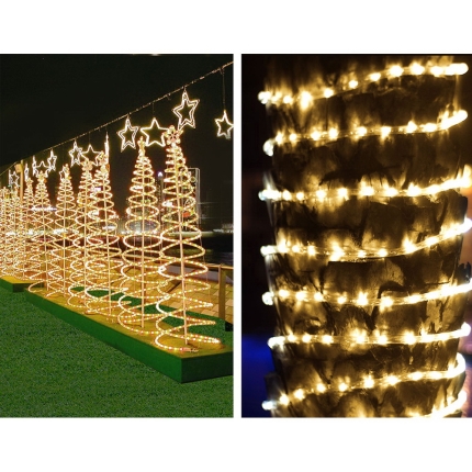 Jingle Jollys 50M Christmas Rope Lights 1200 LED Warm White - Image 3