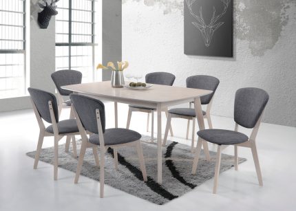 6 Seater Dining Table Solid hardwood White Wash - Image 2
