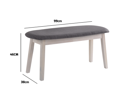 Dining Bench Chair Upholstered Solid Hardwood - Image 2