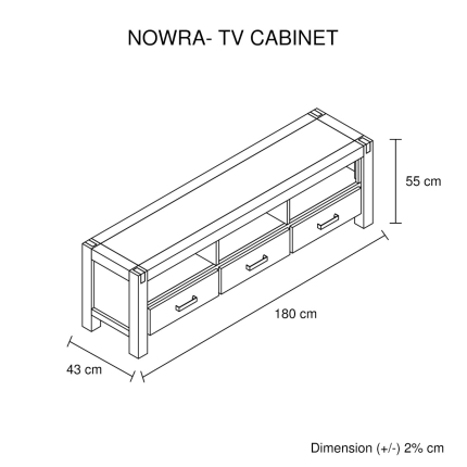 Nowra 3 Drawer Large Tv Unit - Image 6
