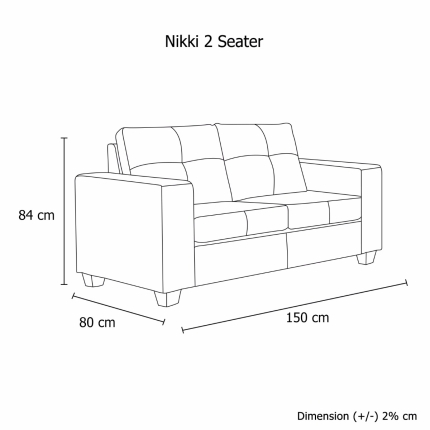 Nikki Sofa Black 2 Seater - Image 6