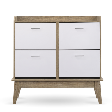 Large Shoe Cabinet Rack Oak - Image 4
