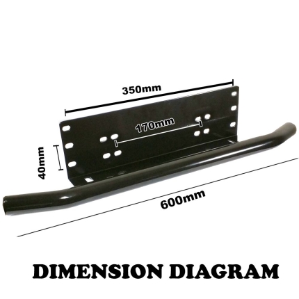 Number Plate Frame BullBar Mount Bracket Car Driving Light Bar Holder Black AU - Image 4