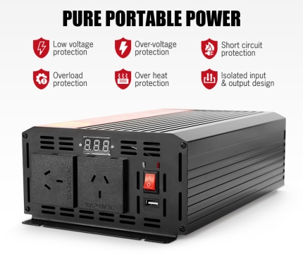 Pure Sine Wave 1500W Max 3000W 12V-230V Power Inverter Car Caravan Camping Boat - Image 4