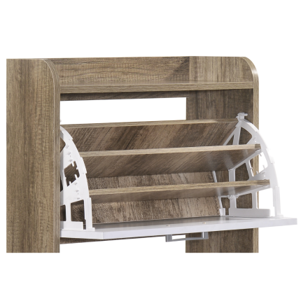 Large Shoe Cabinet Rack Oak - Image 5