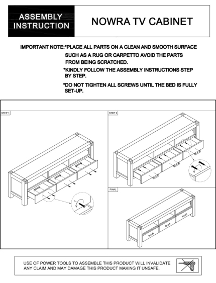 Nowra 3 Drawer Large Tv Unit - Image 7
