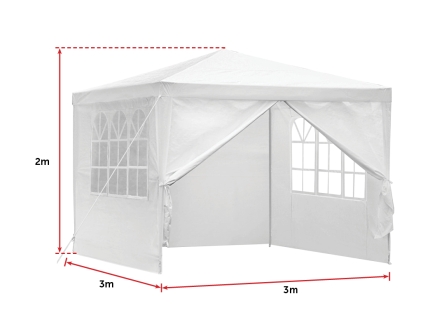 3x3m Gazebo Outdoor Marquee Tent Canopy White - Image 4