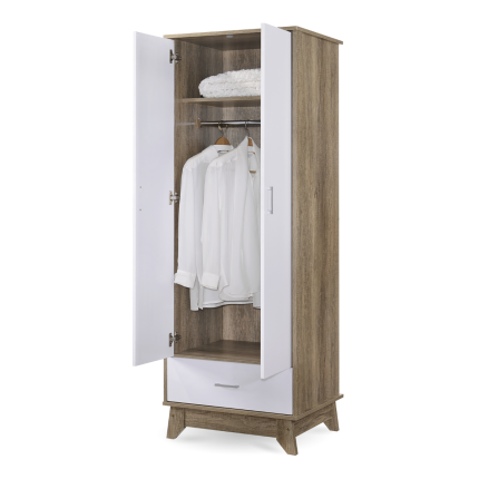 2 Door Wardrobe w/ Drawer Oak - Image 3