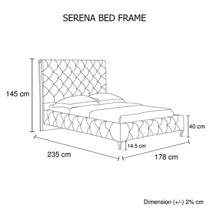 Serena Bedframe Queen Size White Colour - Image 2