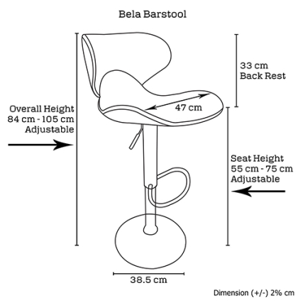 2 X Bela Barstool White Coloir - Image 2