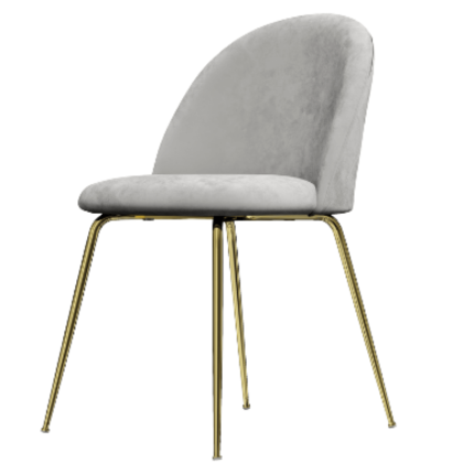 Adie Grey Velvet Dining Chair with Gold Legs Set of 2 - Image 3