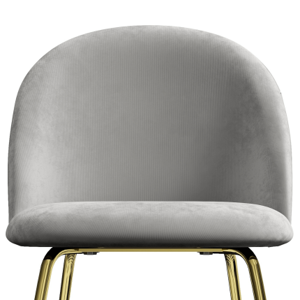 Adie Grey Velvet Dining Chair with Gold Legs Set of 2 - Image 5