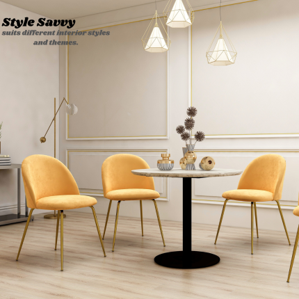 Adie Gold Velvet Dining Chair Set of 2 - Image 6