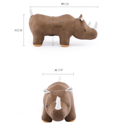 Bobi Brown Muscled Rhinoceros Ottoman - Image 2