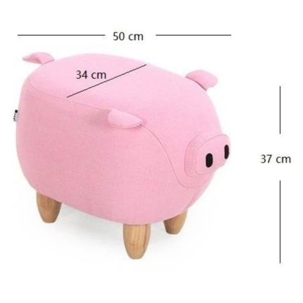Pinky Pig Kid's Ottoman with Storage - Image 2
