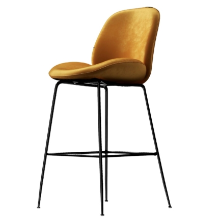 Avery Classic Gold Velvet Barstool Set of 2 - Image 3