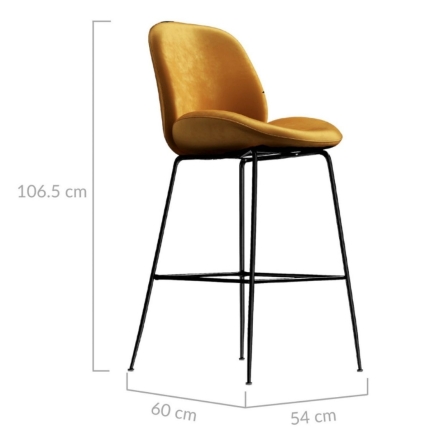Avery Classic Gold Velvet Barstool Set of 2 - Image 2