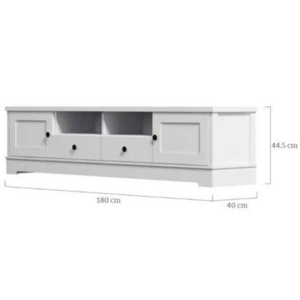 Margaux White Coastal Style 180cm Entertainment Unit - Image 2