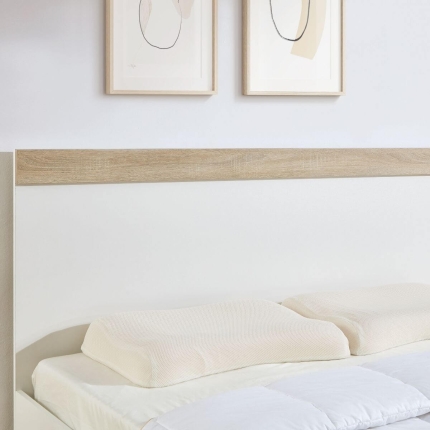 Aiden Industrial Contemporary White Oak Bed Frame King Size - Image 5