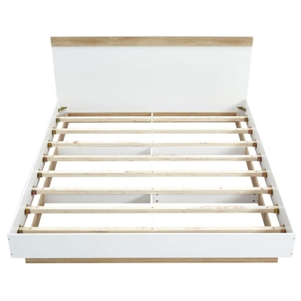 Aiden Industrial Contemporary White Oak Bed Frame King Size - Image 3