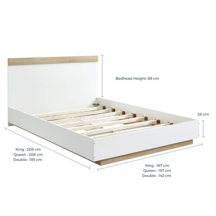 Aiden Industrial Contemporary White Oak Bed Frame King Size - Image 2
