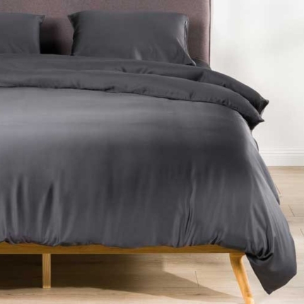Better Dream 100% Organic Bamboo Duvet Cover Set A Charcoal - Image 6