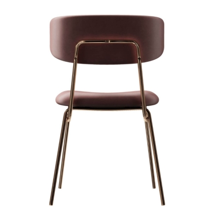 Kylie Modern Blush Dining Chair with Gold Legs Set of 2 - Image 5