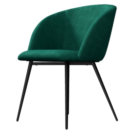 Mid-Century Teal Velvet Dining Chair Set of 2 - Image 3