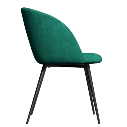 Mid-Century Teal Velvet Dining Chair Set of 2 - Image 4