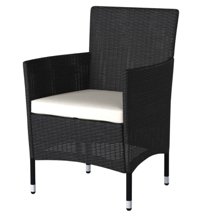 Lyka Sun-proof 4 Seater Rattan Outdoor Lounge Sofa Set Black - Image 4