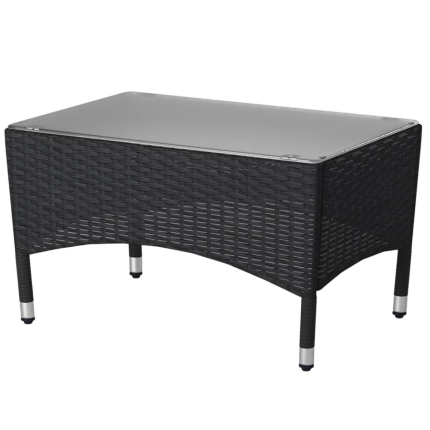 Lyka Sun-proof 4 Seater Rattan Outdoor Lounge Sofa Set Black - Image 2