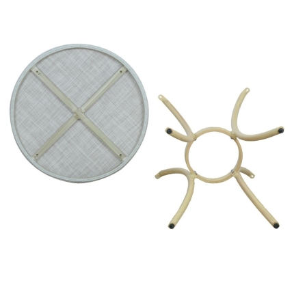 Curly Natural and White 2 Seater Rattan Outdoor Bistro Set - Image 5