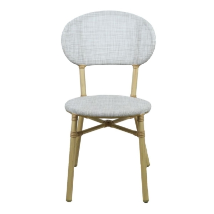 Curly Natural and White 2 Seater Rattan Outdoor Bistro Set - Image 3