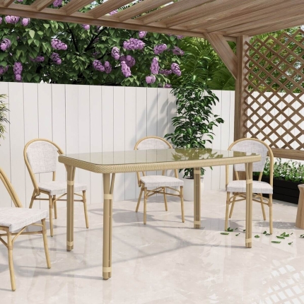 Curly Mediterranean Natural Outdoor Dining Table - Image 5
