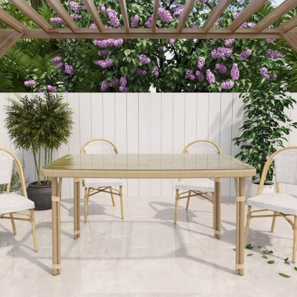 Curly Mediterranean Natural Outdoor Dining Table - Image 6