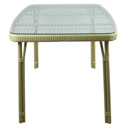 Momo Sun Proof Rattan Natural Outdoor Dining Set - Image 4