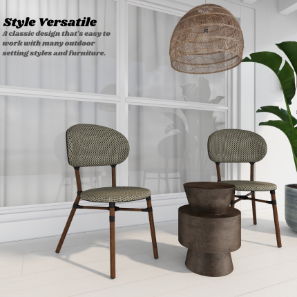 Skyler Style-savvy Outdoor Dining Chair Set of Two Natural White - Image 6