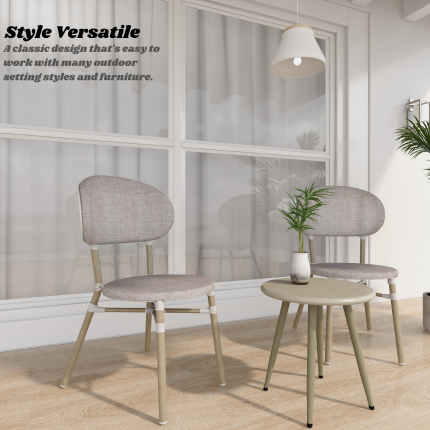 Skyler Style-savvy Outdoor Dining Chair Set of Two Natural - Image 6