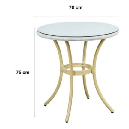 Maya Stylish Natural Outdoor Dining Table - Image 2