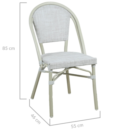 Morris White French Flair Outdoor Dining Chair Set - Image 2