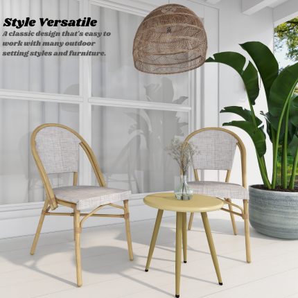 Morris White+Natural French Flair Outdoor Dining Chair Set - Image 6
