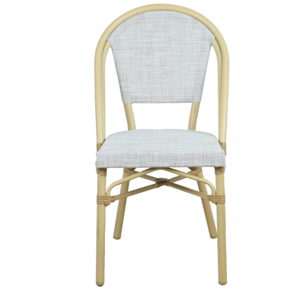 Morris White+Natural French Flair Outdoor Dining Chair Set - Image 3
