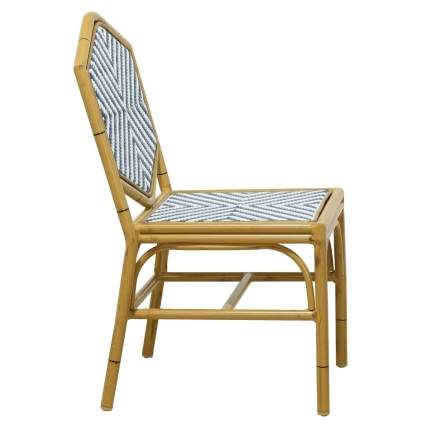 Miley French Flair Blue Outdoor Dining Chair Set of 2 - Image 2