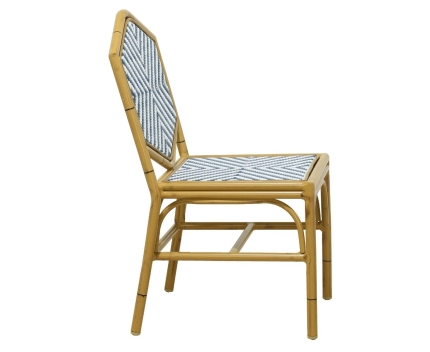 Miley French Flair Blue Outdoor Dining Chair Set of 2 - Image 4