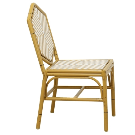 Miley French Flair Natural Outdoor Dining Chair Set of 2 - Image 3