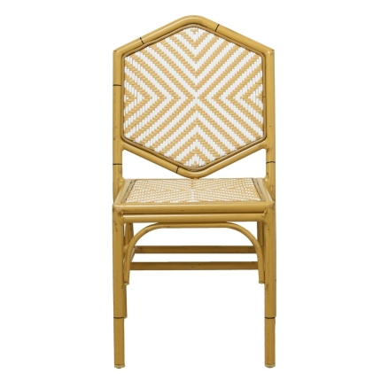 Miley French Flair Natural Outdoor Dining Chair Set of 2 - Image 4