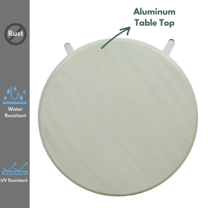 Niana Modern Minimalist White Aluminum Side Table - Image 3